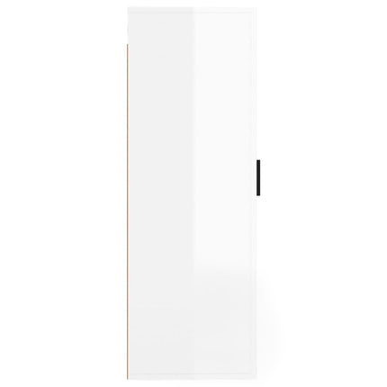 væghængt tv-skab 40x34,5x100 cm hvid højglans