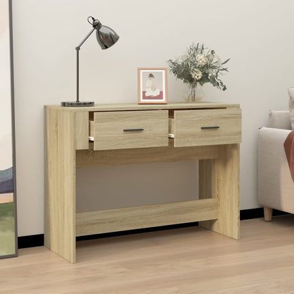 konsolbord 100x39x75 cm konstrueret træ sonoma-eg