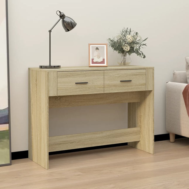 konsolbord 100x39x75 cm konstrueret træ sonoma-eg