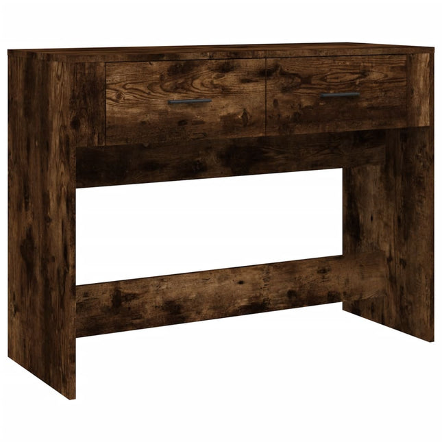 konsolbord 100x39x75 cm konstrueret træ røget egetræsfarve