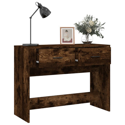 konsolbord 100x39x75 cm konstrueret træ røget egetræsfarve