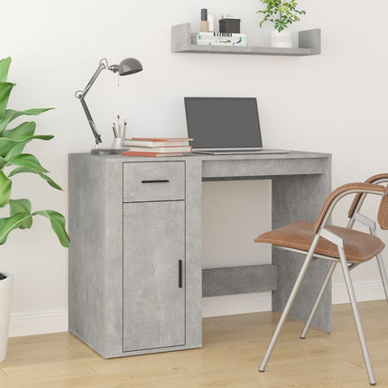 skrivebord 100x49x75 cm konstrueret træ betongrå