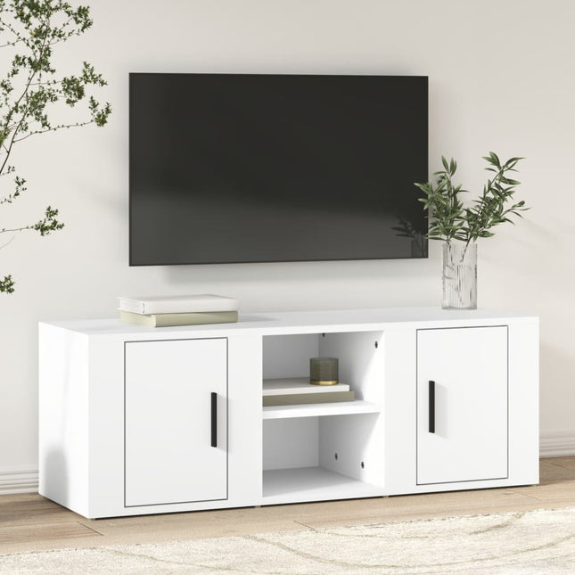 tv-bord 100x31,5x35 cm konstrueret træ hvid