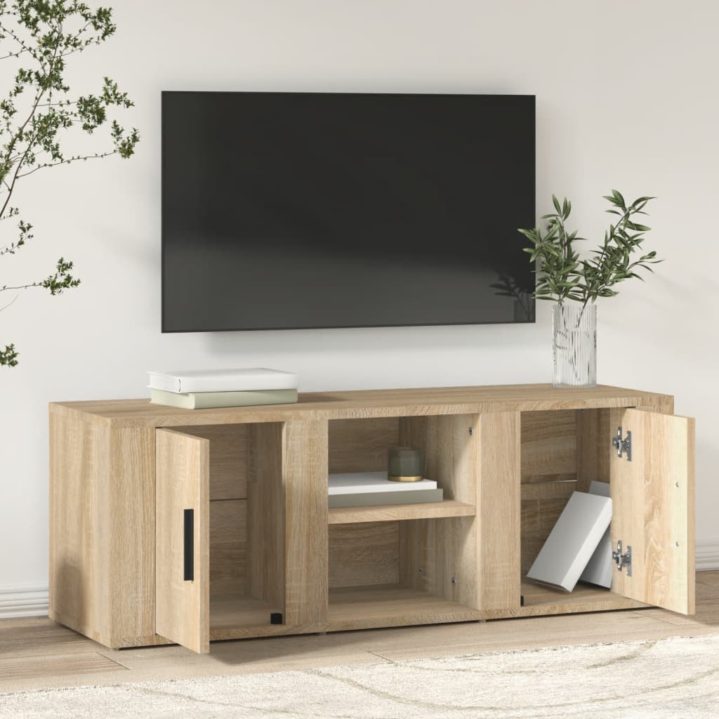 tv-bord 100x31,5x35 cm konstrueret træ sonoma-eg