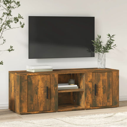 tv-bord 100x31,5x35 cm konstrueret træ røget egetræsfarve