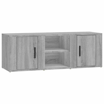 tv-bord 100x31,5x35 cm konstrueret træ grå sonoma-eg