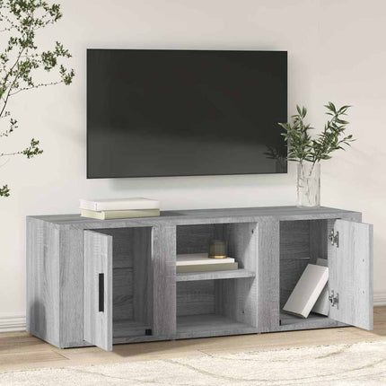 tv-bord 100x31,5x35 cm konstrueret træ grå sonoma-eg