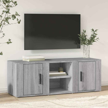 tv-bord 100x31,5x35 cm konstrueret træ grå sonoma-eg