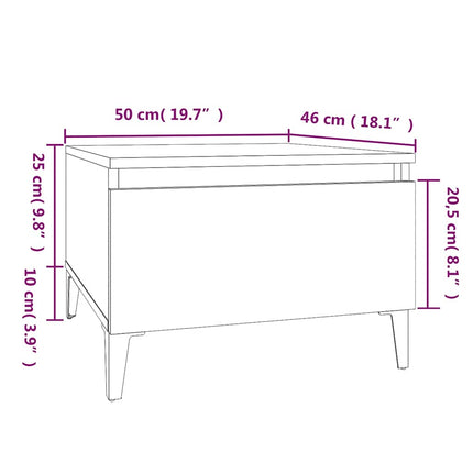 sidebord 50x46x35 cm konstrueret træ sort
