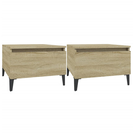 sideborde 2 stk. 50x46x35 cm konstrueret træ sonoma-eg