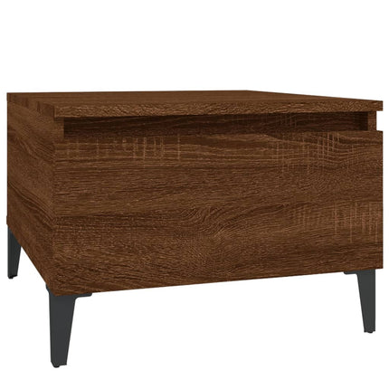 sidebord 50x46x35 cm konstrueret træ brun egetræsfarve