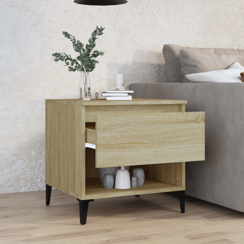 sidebord 50x46x50 cm konstrueret træ sonoma-eg