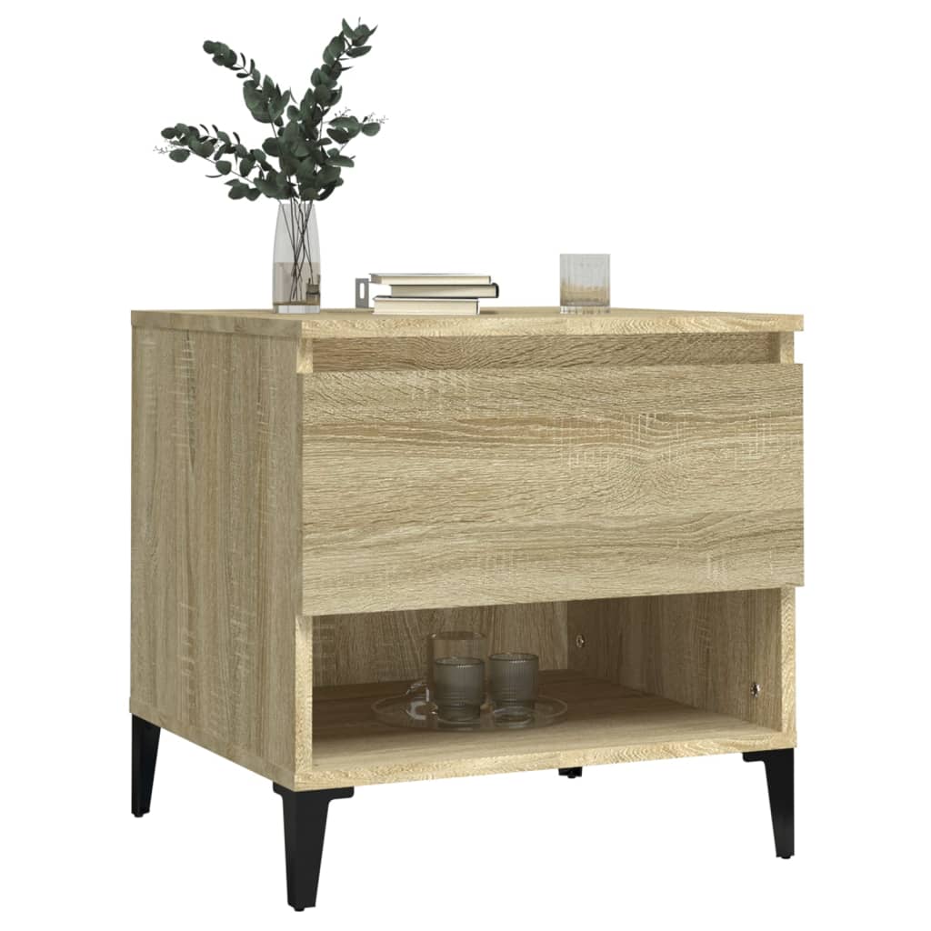 sidebord 50x46x50 cm konstrueret træ sonoma-eg