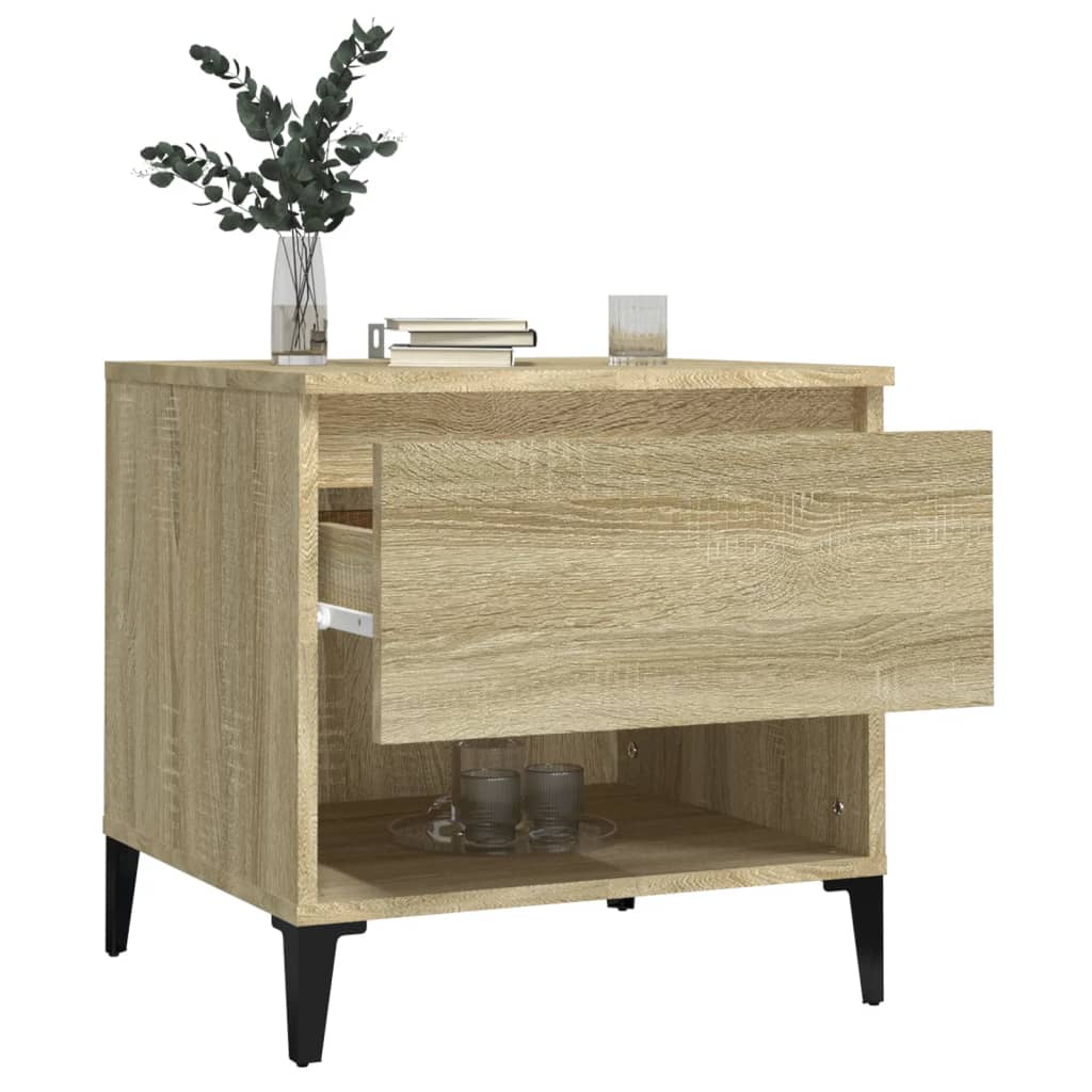 sidebord 50x46x50 cm konstrueret træ sonoma-eg