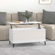 sofabord 90x44,5x45 cm konstrueret træ hvid højglans