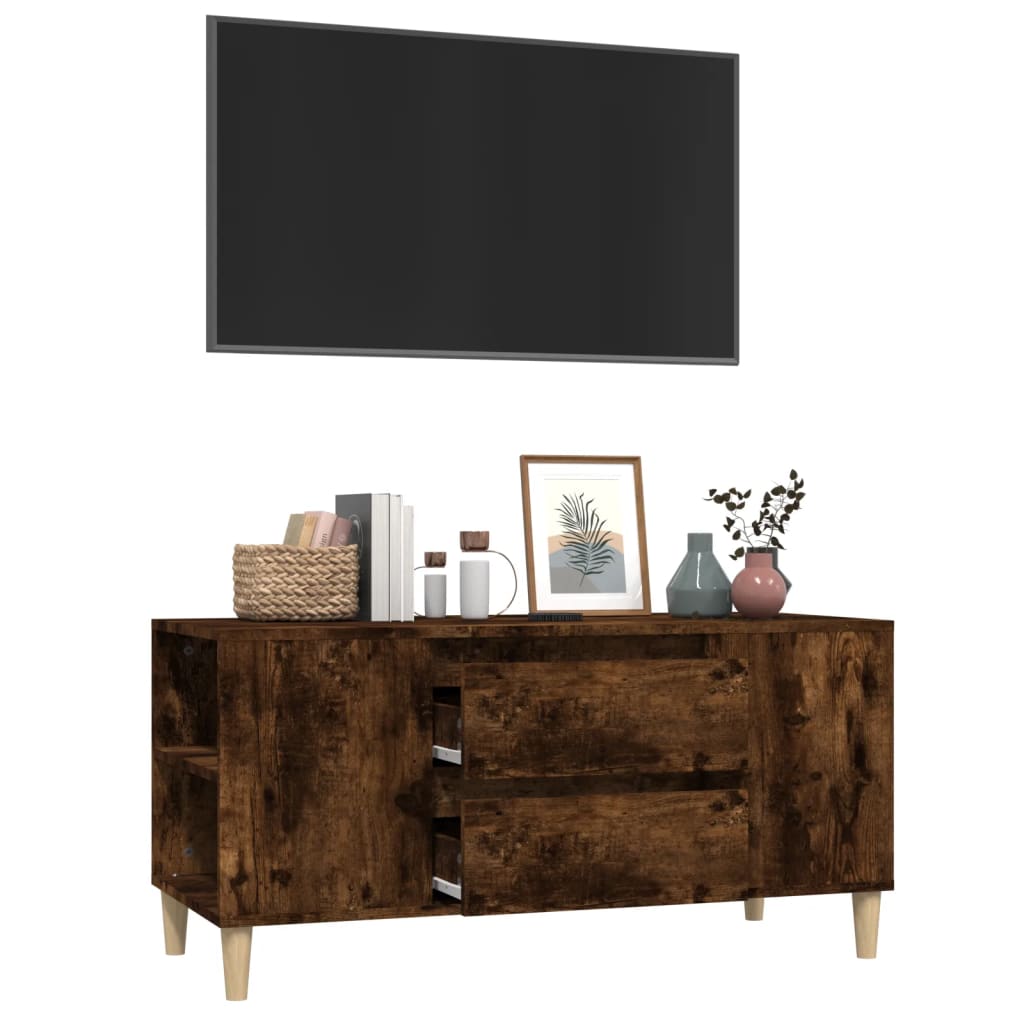 tv-bord 102x44,5x50 cm konstrueret træ røget egetræ