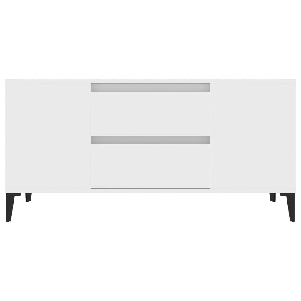 tv-bord 102x44,5x50 cm konstrueret træ hvid