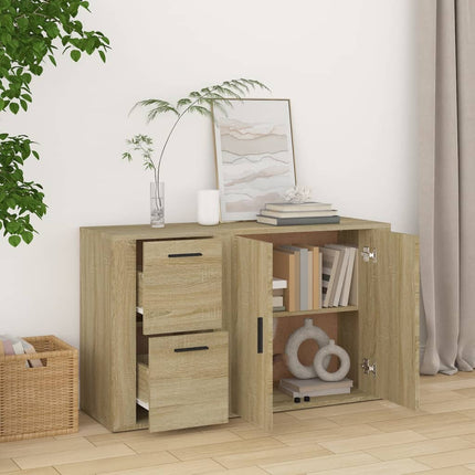 skænk 100x33x59,5 cm konstrueret træ sonoma-eg