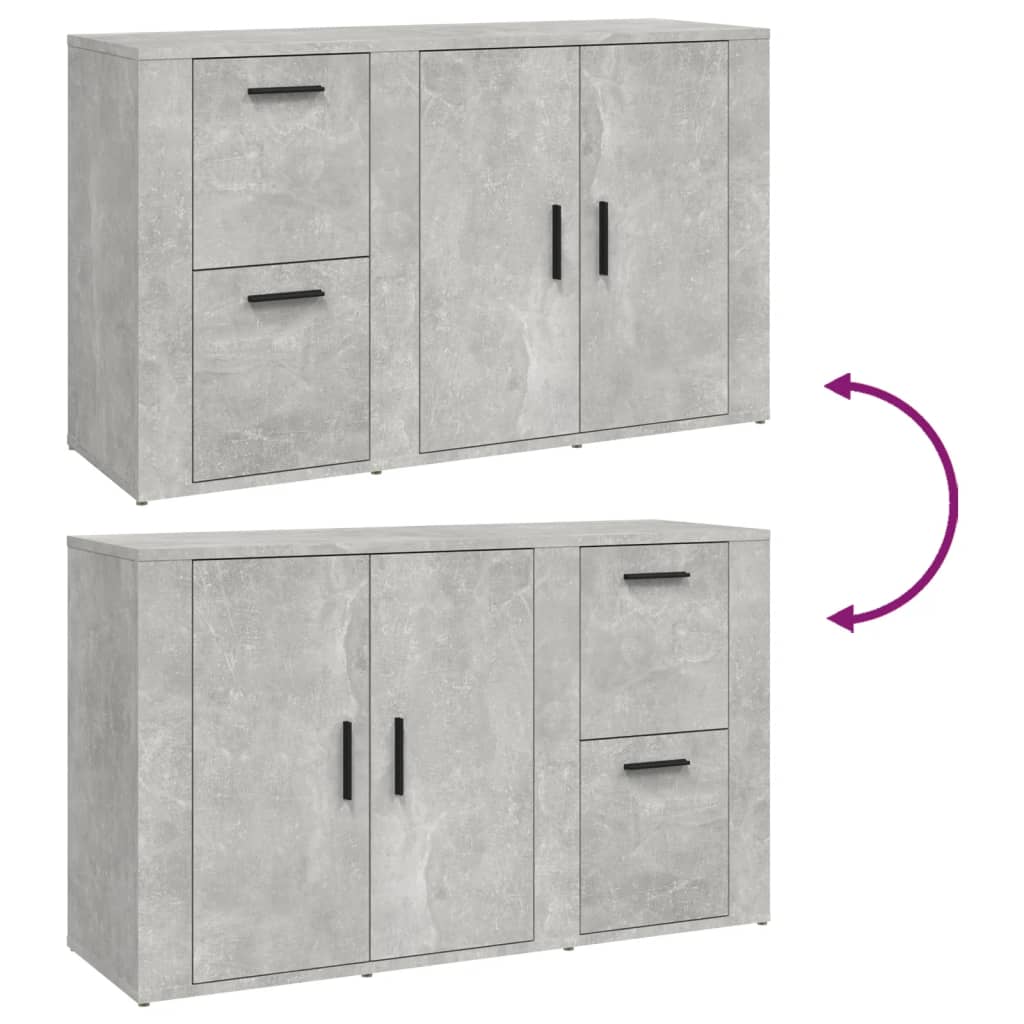 skænk 100x33x59,5 cm konstrueret træ betongrå