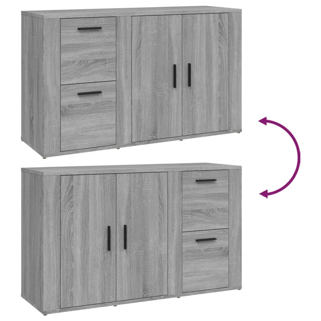 skænk 100x33x59,5 cm konstrueret træ grå sonoma-eg