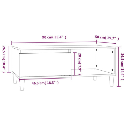 sofabord 90x50x36,5 cm konstrueret træ betongrå