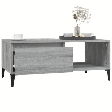 sofabord 90x50x36,5 cm konstrueret træ grå sonoma-eg