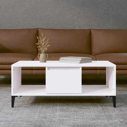 sofabord 90x50x36,5 cm konstrueret træ hvid