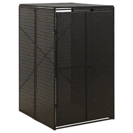 skraldespandsskjuler 70x80x117 cm polyrattan sort