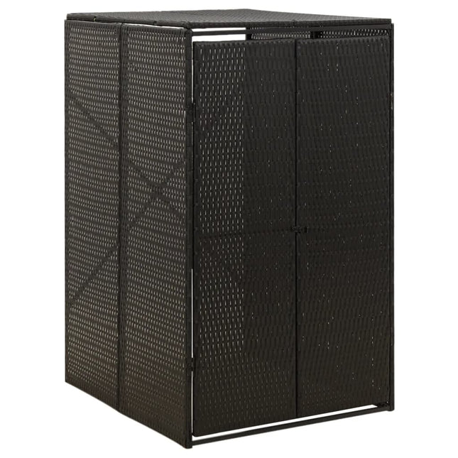 skraldespandsskjuler 70x80x117 cm polyrattan sort