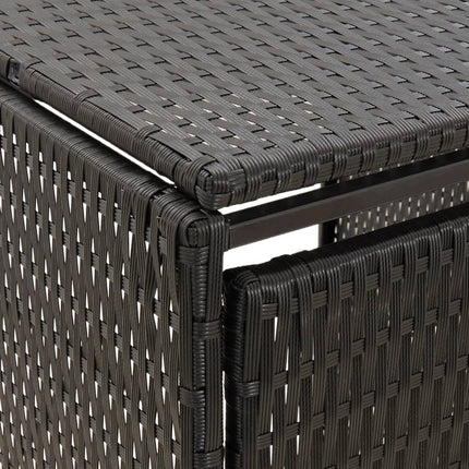 skraldespandsskjuler 70x80x117 cm polyrattan sort