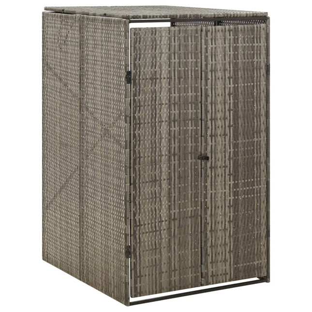enkelt skraldespandsskjuler 70x80x117 cm polyrattan grå
