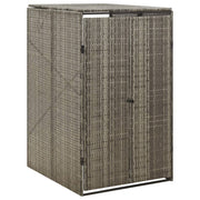 enkelt skraldespandsskjuler 70x80x117 cm polyrattan grå