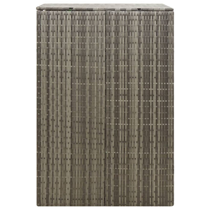 enkelt skraldespandsskjuler 70x80x117 cm polyrattan grå