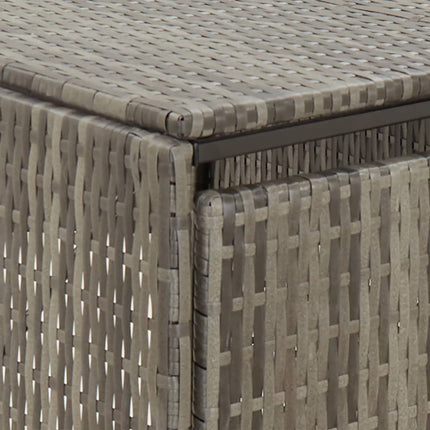dobbelt skraldespandsskjuler 140x80x117 cm polyrattan grå