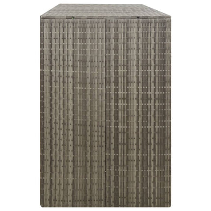 tredobbelt skraldespandsskjuler 207x80x117 cm polyrattan grå