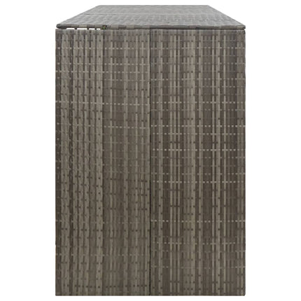 firdobbelt skraldespandsskjuler 274x80x117 cm polyrattan grå