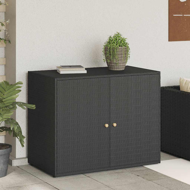 haveskab sort 100x55,5x80 cm polyrattan