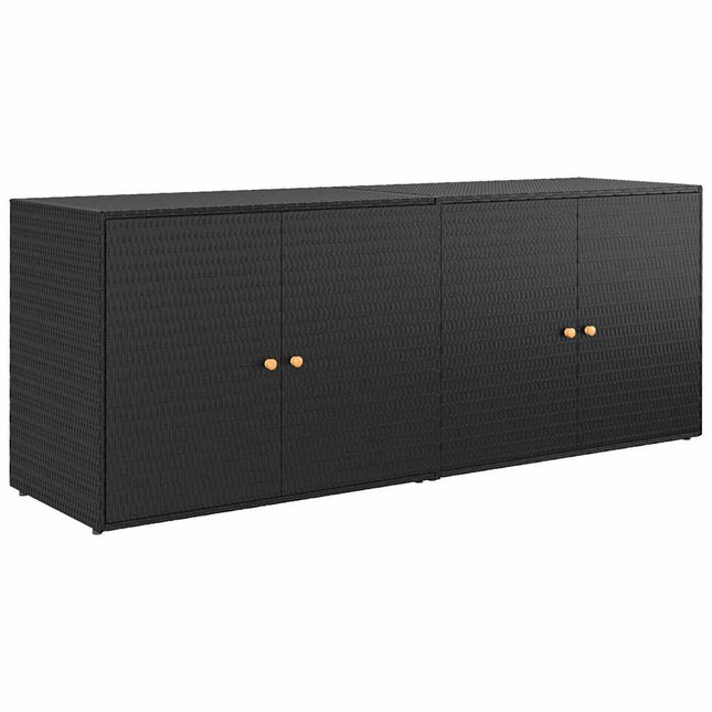 haveskab sort 198x55,5x80 cm polyrattan