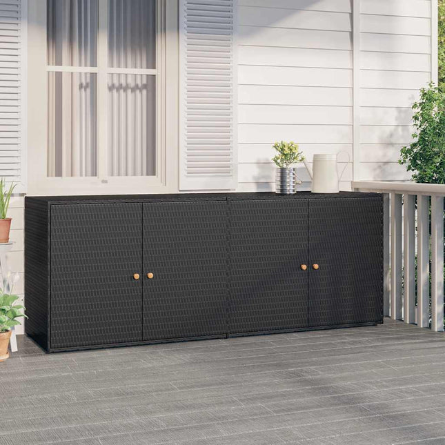 haveskab sort 198x55,5x80 cm polyrattan
