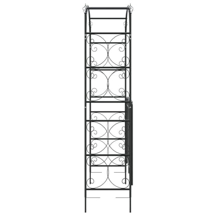 havebue med låge 108x45x235 cm stål sort