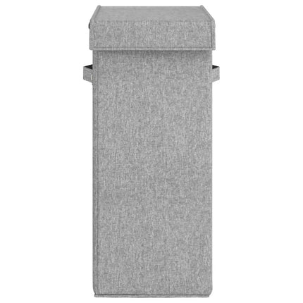 foldbar vasketøjskurv 26x34,5x59,5 cm kunstigt linned grå