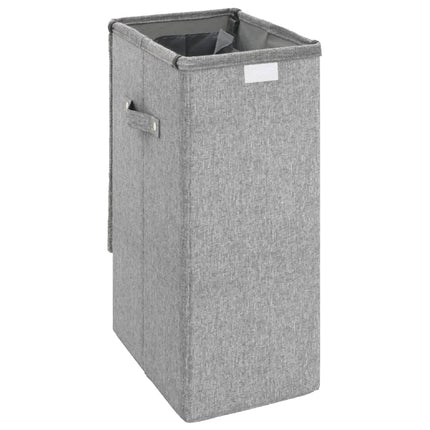 foldbar vasketøjskurv 26x34,5x59,5 cm kunstigt linned grå
