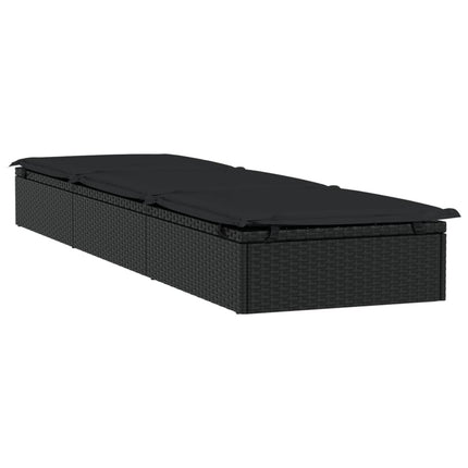 liggestol 1 stk. med hynde 201x55x62 cm polyrattan sort