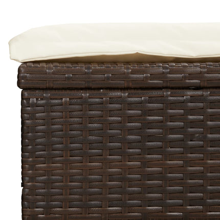 liggestol med foldbart tag 213x63x97 cm polyrattan brun