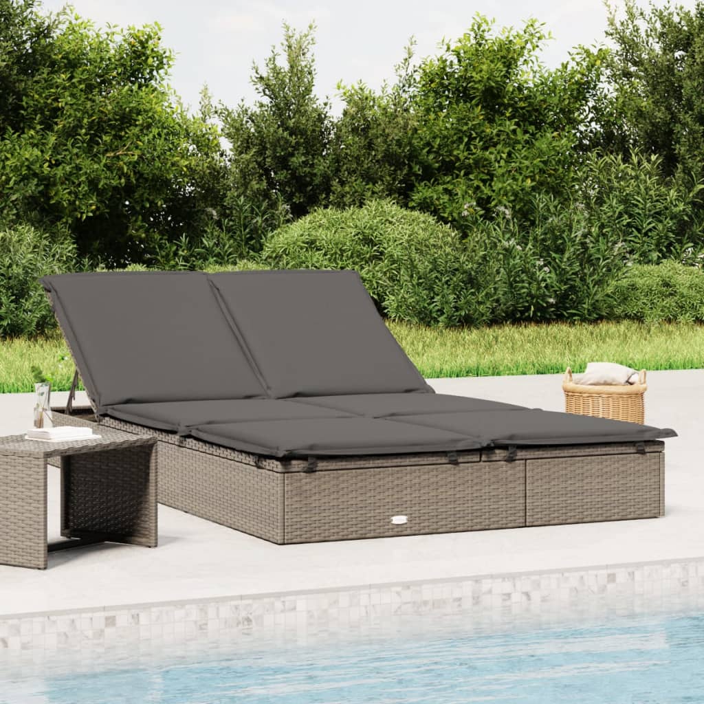 2-personers solseng med hynder polyrattan