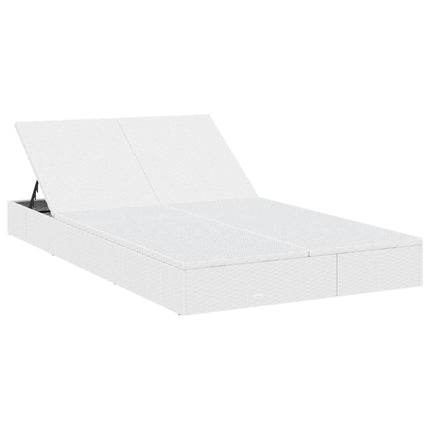 2-personers solseng med hynder polyrattan hvid