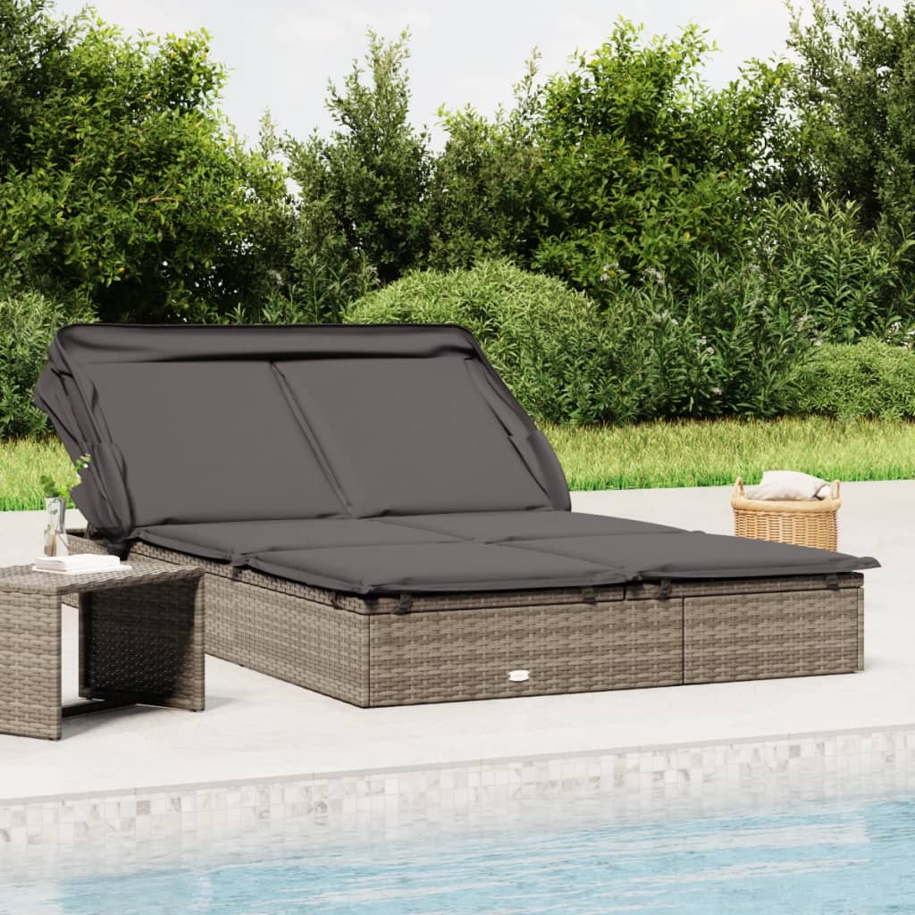 2-personers solseng foldbart tag 213x118x97 cm polyrattan gr
