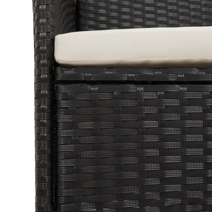 havestole med hynder 2 stk. polyrattan sort