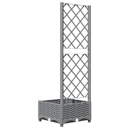 plantekasse med espalier 40x40x121,5 cm PP lysegrå