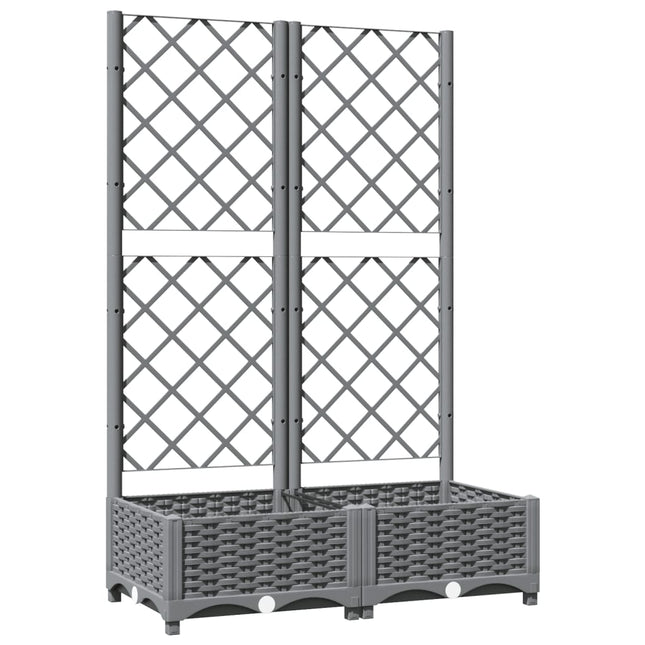 plantekasse med espalier 80x40x121,5 cm PP lysegrå